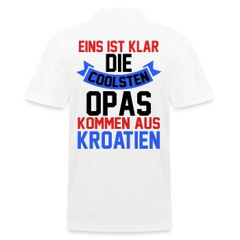 Croats, Croats, Grandpa, Grandpa, Hrvatska, Croatia - Men's Polo Shirt - white - Back - Kai (181cm)