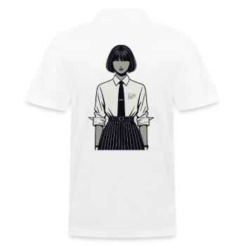 Japonaise en uniforme scolaire - Polo Homme - blanc - Dos - Kai (181cm)