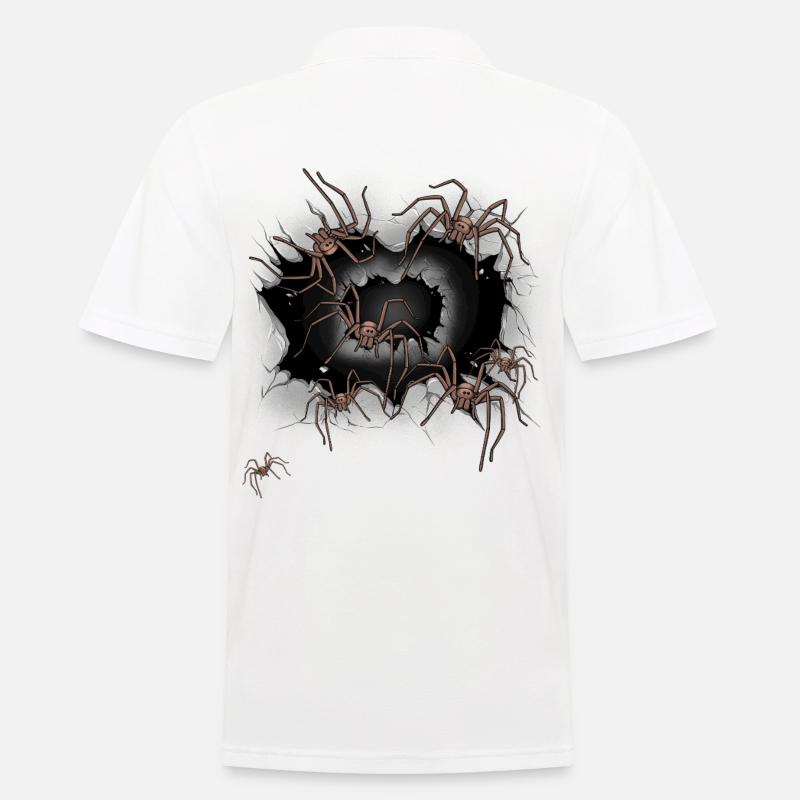 Spinne Spinnen Halloween - Männer Poloshirt - Weiß