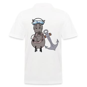 Seepferd Kinder Kind Matrose maritim Pferd Kinder - Männer Poloshirt - Weiß - Hinten - Kai (181cm)