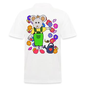 Maus Gärtner Sommer Blumen Gartenarbeit Kinder - Männer Poloshirt - Weiß - Hinten - Kai (181cm)
