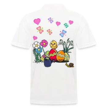 Easter Chick Easter Eggs Kids Child - Men's Polo Shirt - white - Back - Kai (181cm)