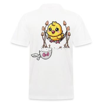 Chick Easter Kids Child Eggshell Baby Chicken - Men's Polo Shirt - white - Back - Kai (181cm)
