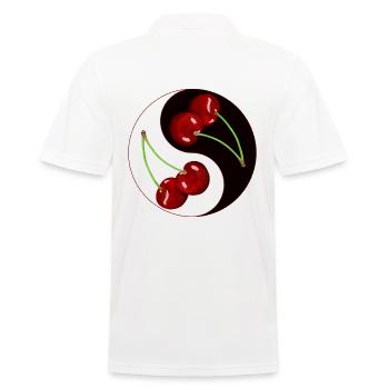 Rockabilly Cherry Cherries Fruit Asia - Men's Polo Shirt - white - Back - Kai (181cm)