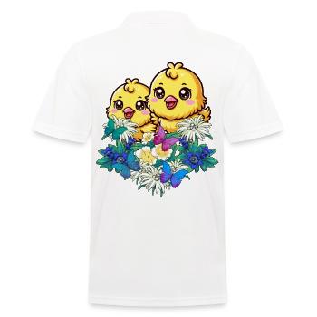 Beginning of Spring Tyrolean Chicks Easter Children Child - Men's Polo Shirt - white - Back - Kai (181cm)