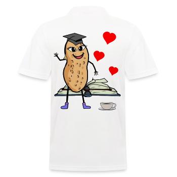 Erdnuss Studentin Studieren Studium Uni - Männer Poloshirt - Weiß - Hinten - Kai (181cm)