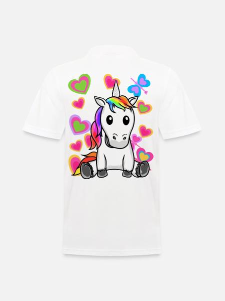 Einhorn Einhörner Kinder Kind - Männer Poloshirt - Weiß