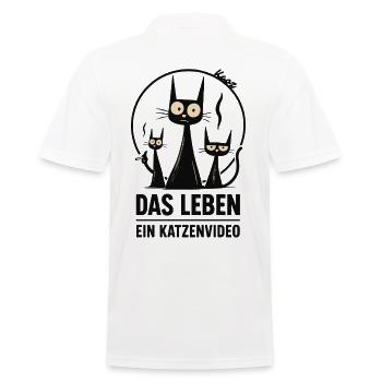 Das Leben: Ein Katzenvideo - Männer Poloshirt - Weiß - Hinten - Kai (181cm)