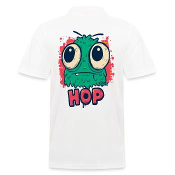 Süßes Monster mit großen Augen Hop - Männer Poloshirt - Weiß - Hinten - Kai (181cm)