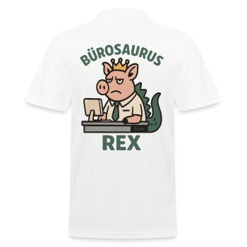 Bürosaurus Rex lustige Büro Arbeit mit Schwein - Männer Poloshirt - Weiß - Hinten - Kai (181cm)