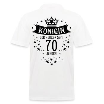 Königin der Herzen seit 70 Jahren Geburtstag - Männer Poloshirt - Weiß - Hinten - Kai (181cm)