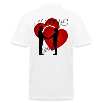 Ich Liebe Dich - Männer Poloshirt - Weiß - Hinten - Kai (181cm)