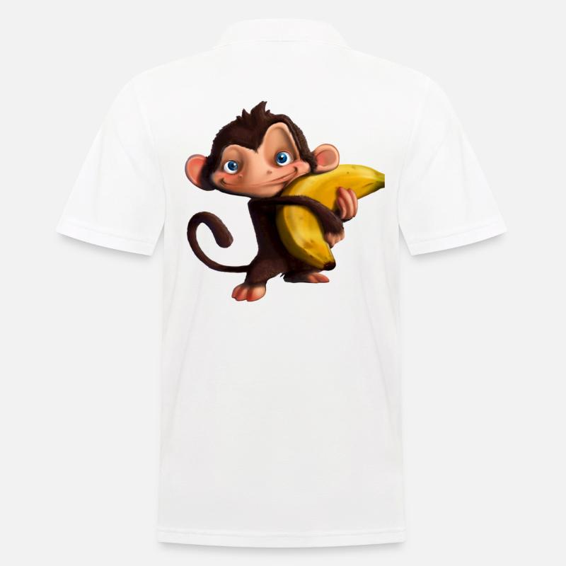 Ein Affe mit seiner Banane - Männer Poloshirt - Weiß