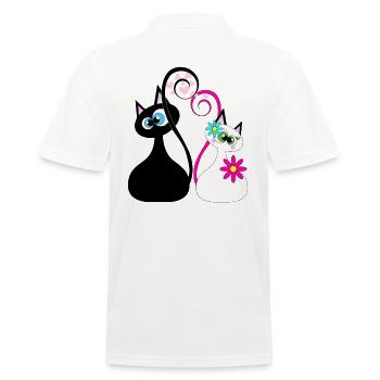 Cat lady cat face - Men's Polo Shirt - white - Back - Kai (181cm)