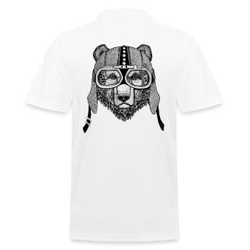 Motorcyclist Teddy Bear - Men's Polo Shirt - white - Back - Kai (181cm)