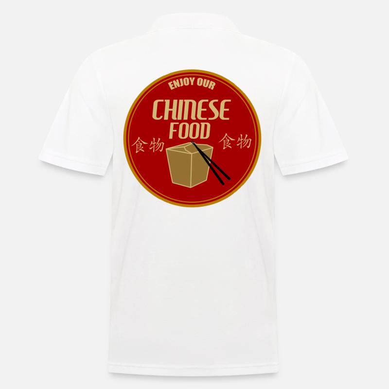 Chinesisch Essen - Männer Poloshirt - Weiß