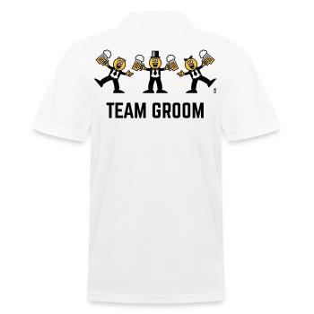 Team-Bräutigam (Junggesellenabschied, Karikatur, Tanz, 3C, B) - Männer Poloshirt - Weiß - Hinten - Kai (181cm)