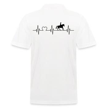 Herzschlag Puls Reiter Pferdeliebhaber EKG Shirt - Männer Poloshirt - Weiß - Hinten - Kai (181cm)