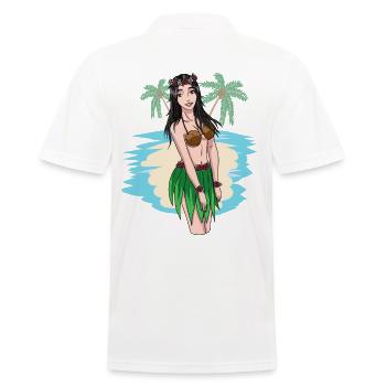 Hawaiian Mädchen Sexy Urlaub Fantasy Sex Erotisch - Männer Poloshirt - Weiß - Hinten - Kai (181cm)