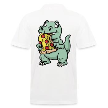 Kawaii Dino Pizza Fantasy Kinder Essen Comic - Männer Poloshirt - Weiß - Hinten - Kai (181cm)
