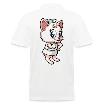 Drôle d’infirmière de chat médecin médicine - Polo Homme - blanc - Dos - Kai (181cm)