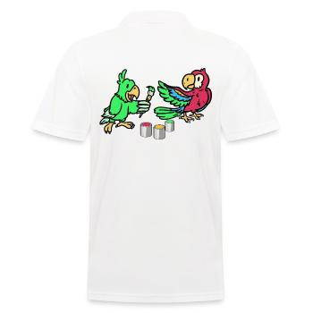 Perroquets peindre tout joliment coloré - Polo Homme - blanc - Dos - Kai (181cm)