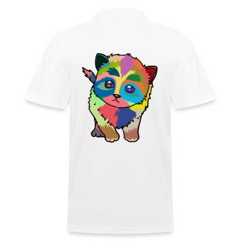 Petit chat mignon coloré - Polo Homme - blanc - Dos - Kai (181cm)