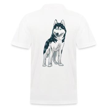 Süßer Husky Hund Weihnachtsgeschenk Hunde - Männer Poloshirt - Weiß - Hinten - Kai (181cm)