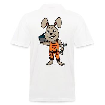 Mécanicien Mécanicien Atelier Métiers Lapin de voiture - Polo Homme - blanc - Dos - Kai (181cm)