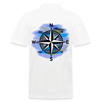 Windrose Kompass maritim Seefahrt - Männer Poloshirt - Weiß - Hinten - Kai (181cm)