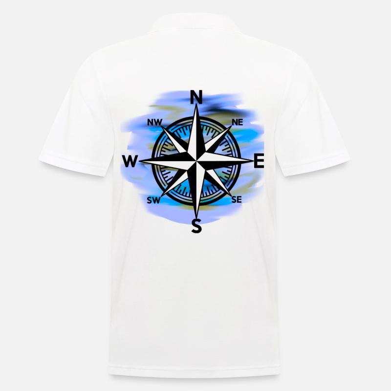 Windrose Kompass maritim Seefahrt - Männer Poloshirt - Weiß