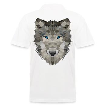 Polygon Wolf Wölfe Wildnis Wildtiere Tiere - Männer Poloshirt - Weiß - Hinten - Kai (181cm)