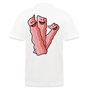 Bacon Ham Pork Food Food - Men's Polo Shirt - white - Back - Kai (181cm)