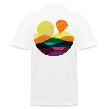 Dessin abstrait de voyage en montgolfière vintage - Polo Homme - blanc - Dos - Kai (181cm)