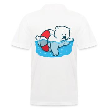 Eisbär Klimawandel Klima Global Arktis Nordpol - Männer Poloshirt - Weiß - Hinten - Kai (181cm)