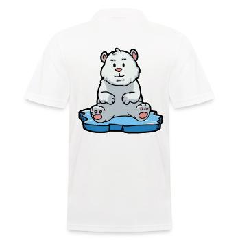 Polar Nordpol Eisbär Arktis Klima Co2 Natur Tier - Männer Poloshirt - Weiß - Hinten - Kai (181cm)