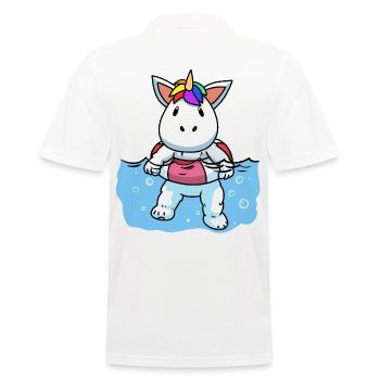 Unicorn baby swimming swimming pool leisure kids - Men's Polo Shirt - white - Back - Kai (181cm)