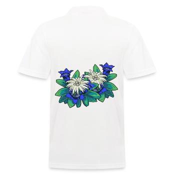 Mountains Tirol Edelweiss gentian nature flora plants - Men's Polo Shirt - white - Back - Kai (181cm)