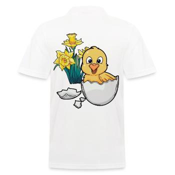 Happy Easter Chicks Easter Egg Kids Baby Chick Egg Egg - Men's Polo Shirt - white - Back - Kai (181cm)