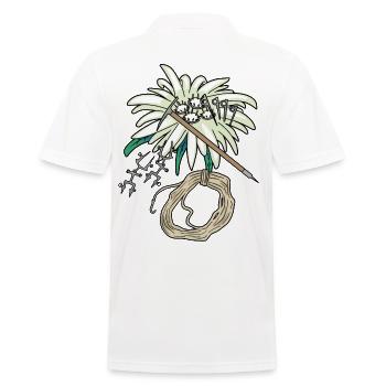 Bergsteiger Outdoor Edelweiß Bergsteigen Tirol - Männer Poloshirt - Weiß - Hinten - Kai (181cm)