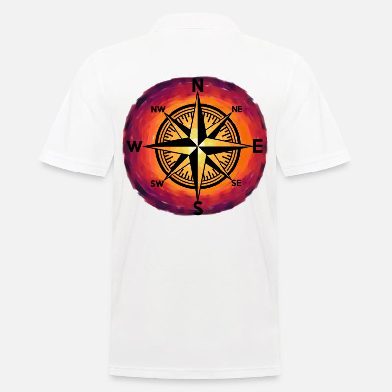 Sunset Windrose Compass Maritim Nautical - Men's Polo Shirt - white