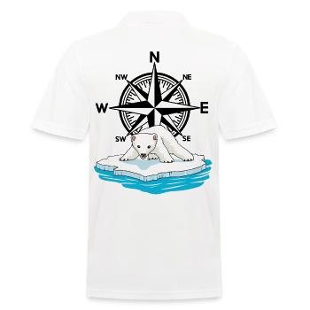 Ours polaire Rose des vents Arctique Arctique Compas Fantasy - Polo Homme - blanc - Dos - Kai (181cm)