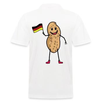 Hallo Deutschland Erdnuss Nuss Fußball Tor Fahne - Männer Poloshirt - Weiß - Hinten - Kai (181cm)