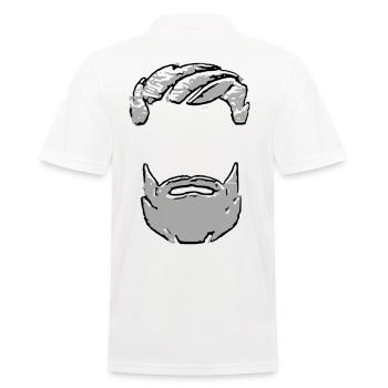 2reborn Mann mit Bart Bartträger Beard Men bl - Männer Poloshirt - Weiß - Hinten - Kai (181cm)