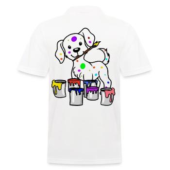 Hund Künstler Maler Kunst Pinsel Berufe Job - Männer Poloshirt - Weiß - Hinten - Kai (181cm)