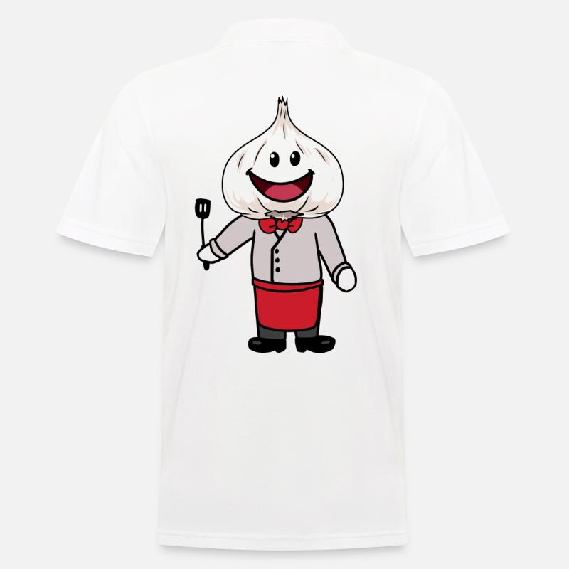 Chefkoch Küchenchef Fantasy Koch Knoblauch - Männer Poloshirt - Weiß