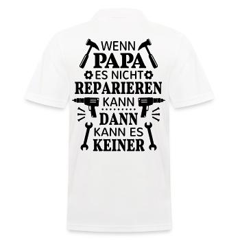 Papa nicht reparieren kann Werkzeug Maulschlüssel - Männer Poloshirt - Weiß - Hinten - Kai (181cm)