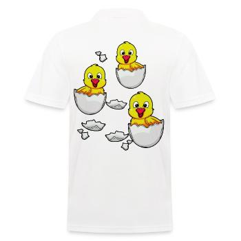 Oeufs poussins de Pâques poules ferme oeuf - Polo Homme - blanc - Dos - Kai (181cm)