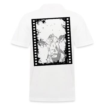 2reborn Blue Cow Kuh Tier Animal Moviestar - Männer Poloshirt - Weiß - Hinten - Kai (181cm)
