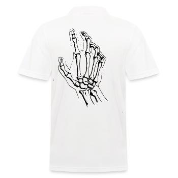 2reborn Skelett Hand scull hand shake skull - Männer Poloshirt - Weiß - Hinten - Kai (181cm)